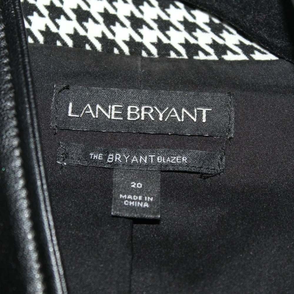 Lane Bryant THE BRYANT Houndstooth Blazer Black White Plus Size 20 H12671 - Picture 5 of 11